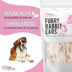 Paw Originals Furry Rabbit Ears For Dogs 100g