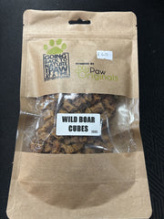 Paw Originals Wild Boar Cubes 150g 100% Wild Boar Re-sealable Bag